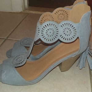 Charlotte Russe Blue Cut-Out Heels